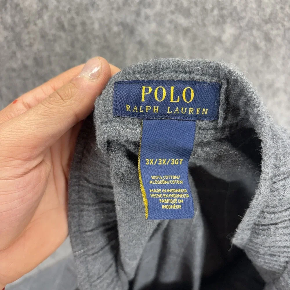 Polo Ralph Lauren Pajama Pants Men's 3X Sleepwear Plaid Gray Drawstring